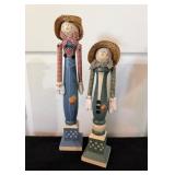 Wooden Scarecrow Figures With Hats17"