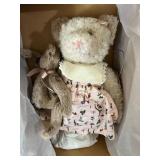 Vtg Stuffed Bear with Floral Dress 15