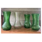 Four Hoosier Glass Vases