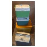 Four Vintage Coolers