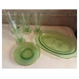 Green Uranium Glassware Set