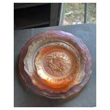 Vintage Marigold Carnival Glass Platters