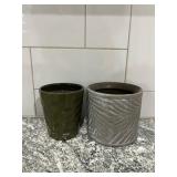 Two Ceramic Planters 4.5"