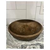 Vtg Wooden Bowl With Natural Finish 12"x3.5"