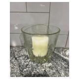 Etched Glass Candle Holder 6