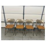 4 Vtg Metal Folding Chairs 18"x16"x29"