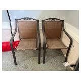 2 Brown Metal Patio Chairs 22"x19"x35"