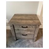 Rustic Wooden 2-Drawer Nightstand 23.5