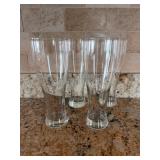 4 Clear Pilsner Beer Glasses9"