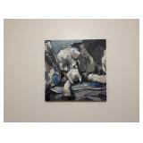 "Blue Sleeping Dog" Canvas Art32×30