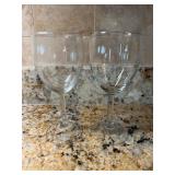 Two Clear Wine Glasses7"