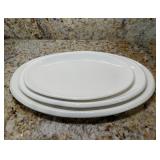 3 White Serving Platters16"