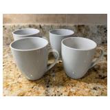 Four White Ceramic Mugs4"