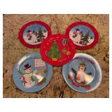 5 Christmas Melamine Plates11"