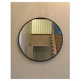 Round Black Framed Mirror24"