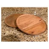 Two Wooden Serving Trays13"