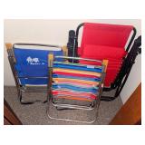 3 Folding Beach Chairs