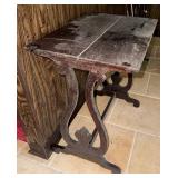 Wood Side Table w/ Decorative Base
