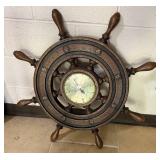 Ship Wheel Wall Clock Nautical Decor