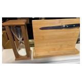 Wooden Hourglass and Seido Magnetic Knife Holder