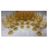 12 Amber Wine Glasses