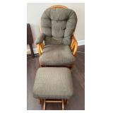 Wooden Glider Chair with Ottoman