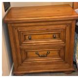 Wooden Two-Drawer Nightstand