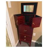 Wooden Jewelry Armoire with Mirror
