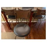 4 Metal Bar Stools with Cup Design
