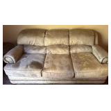 BenchCraft Beige Upholstered Sofa
