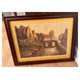 Framed Canal Scene Print After De Booscher