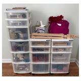 Large Knitting Supply Lot - Yarn, Tools, Storage