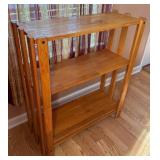 Wood 3-Tier Shelf w/ Open Sides, Oak Finish