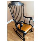 Black Windsor Rocker w/ Bowed Seat & Painted Crest