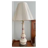 Ceramic Table Lamp w/ Floral Motif and Shade