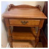Wood Nightstand w/ Drawer and Lower Shelf
