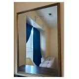 Rectangular Gold-Tone Wall Mirror w/Frame
