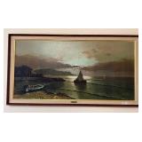 A. Torrielli Oil Moonlight Fisherman
