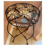 Metal Sunflower Plant Stand w/ Scrollwork Design
