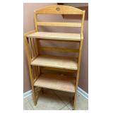 Wood 3-Tier Folding Shelf w/ Slatted Sides