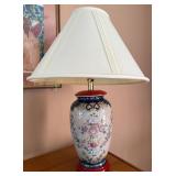 Floral Porcelain Table Lamp w/Shade
