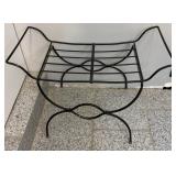 Black Metal Luggage Rack w/ Curved Legs
