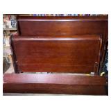 Wood Sleigh Bed Frame 63 Inches Long As Is
