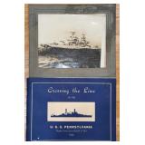 USS Pennsylvania 1940 Crossing the Line Set w/Cert