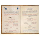 USS Pennsylvania S.R.P. Dinner Menus 1941