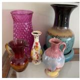 Art Glass & Ceramic Vase Pitcher Group