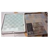 Home Collection Glass Chess / Checkers Set w/Dice