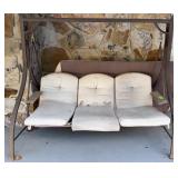 Outdoor 3-Seat Patio Swing w/ Cushions & Canopy