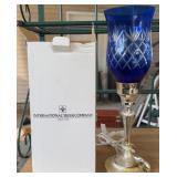 International Silver Co. Crystal Hurricane Lamp