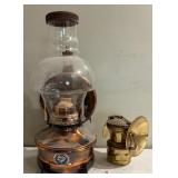 Copper Oil Lamp w/ Autolite Brass Carbide Lamp